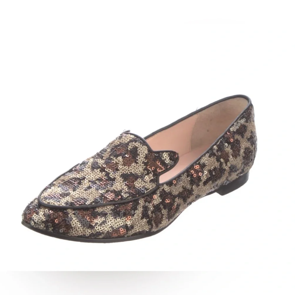 KATE SPADE NEW YORK Animal Print Sequin Embellishments Loafers
